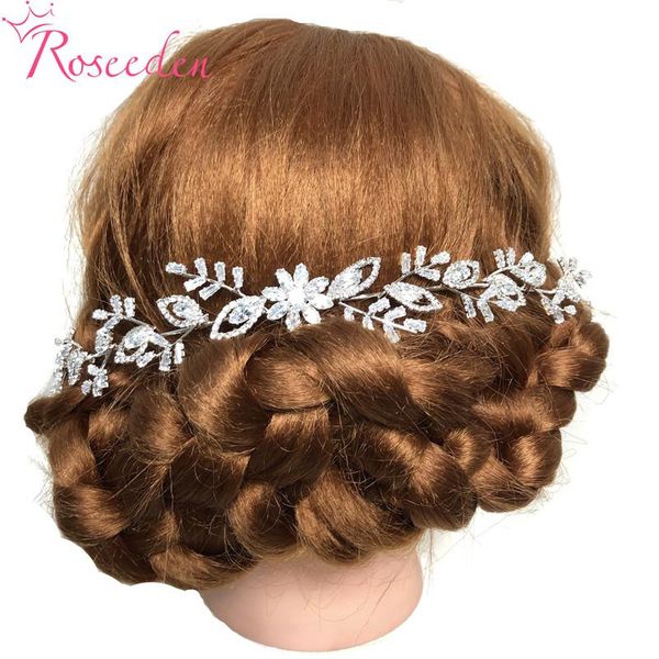 

cz zirconia flower bridal headband headpiece wedding tiara hair jewelry diadem for women girls re3421, Golden;silver