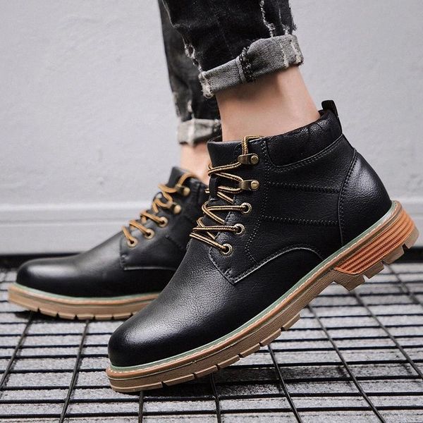 

men ankle boots quality men's casual shoes handsome comfortable spring retro spring autumn leather boots men footwear sneakers #vm82