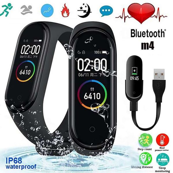 

m4 wristband sports smart watch for android ios can control heart rate, blood prsure, activity and sl