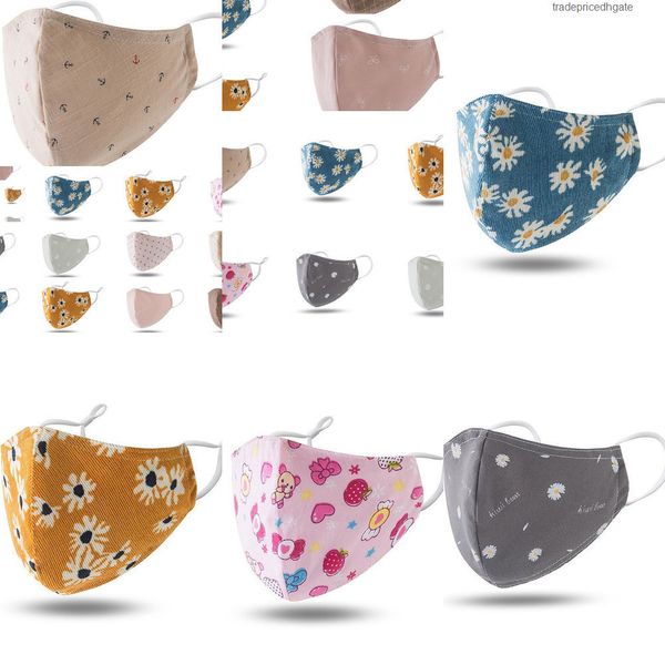 

cartoon face cotton washable 100% mouth kids reusable mask with filter dus g6dr cw0b