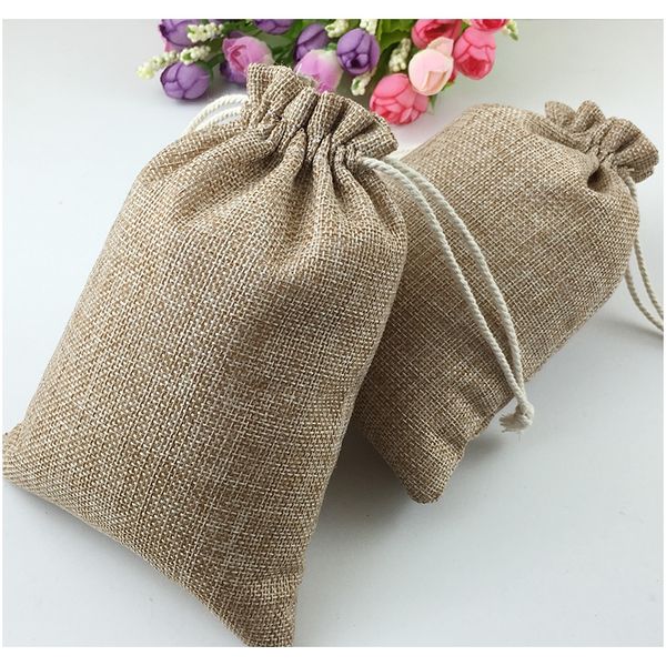 

100 шт. drawstring sack подарочные пакеты джута упаковки дисплей ювелирных изделий сумка подарочные сумки свадебные упаковки сумки для хране