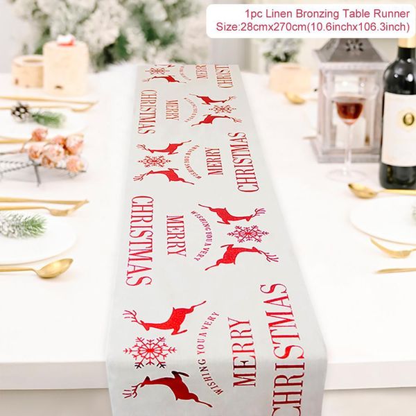 

elk белье рождественские стол бегун с рождественским рождественским украшением для домашнего рождественского стола украшения xmas navidad 20