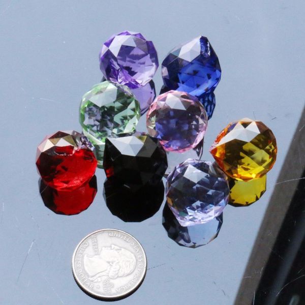 

8pcs mixed color glass crystal prism ball 30mm hanging chandelier jewelry suncatcher diy craft supply decoration part for lamp h jllpmi