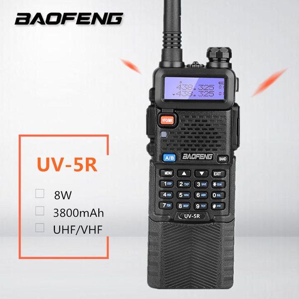 

walkie talkie powerful baofeng uv-5r 8w cb radio amateur dual band ham transceiver uv5r transmitter for hunt