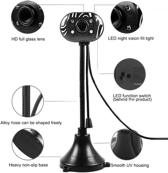 

webcams usb computer webcam 480p camera web cam with micphone 360 degrees adjustable for lappc tablet webcams1