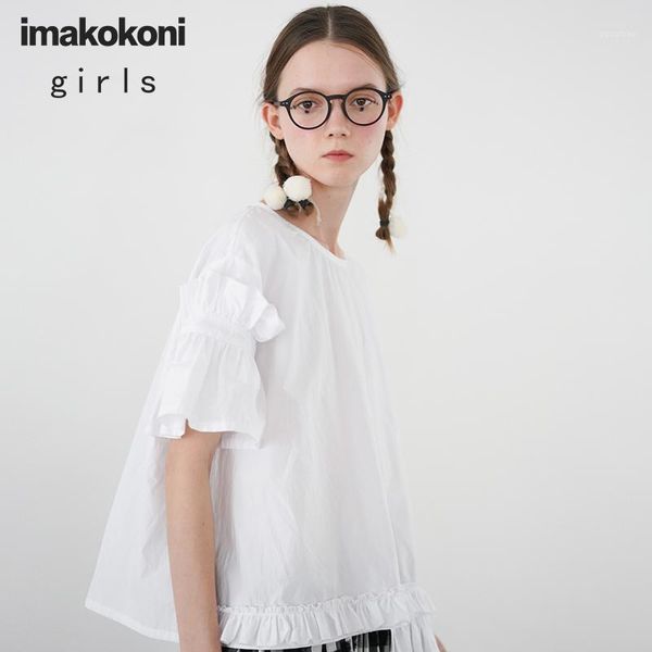

imakokoni pure white short-sleeved japanese original design simple loose large size wild t-shirt female summer 1925811