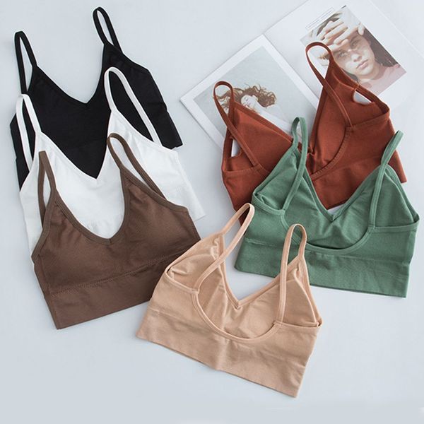 

3Pieces/Lot U-shaped Seamless Tube Top Bra Beauty Back Sling Strap Wrapped Chest Anti-light Ladies Sports Fitness Top Bra Underwear, Beige
