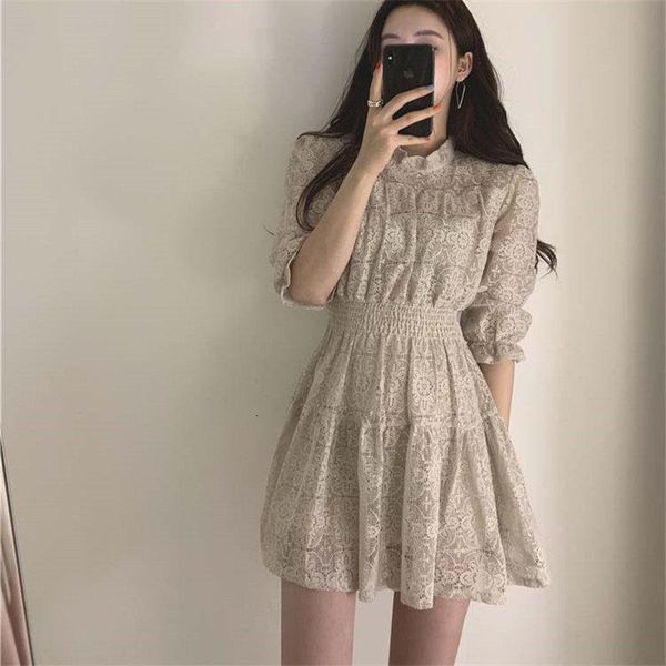 

chic waist controlled gentle cute girls female 2021 princesses women stylish all match sweet elegant mini dresses, Black;gray