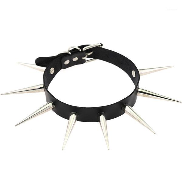 

punk big metal spike rivets rock gothic chokers necklace leather stud collar choker necklace hip hop statement jewelry harajaku1, Silver
