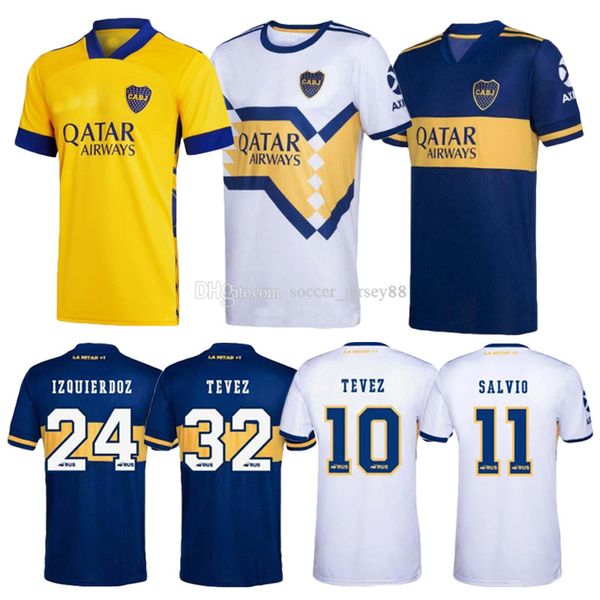 

20 21 boca juniors soccer jerseys home jersey gago osvaldo carlitos perez de rossi tevez pavon jrs men football shirt, Black;yellow