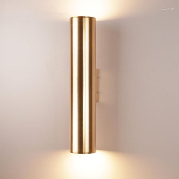 

nordic gold cylinder metal wall lamp american industrial style l bedroom loft aisle wall lights1