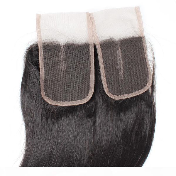 

8a straight hair closure 4*4 swiss lace closure virgin human hair brazilian peruvian malaysian indian hair middle three part, Black;brown