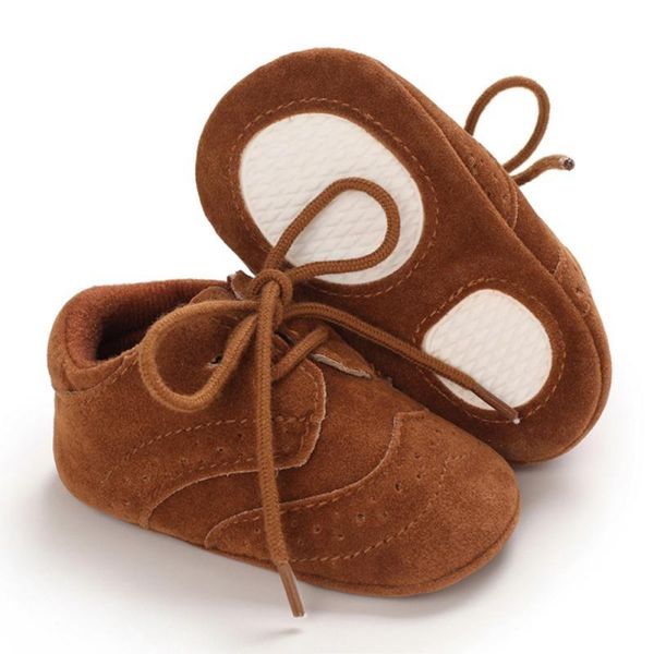 

baby boys' autumn frosted rubber solid soled walking pu leathe shoes 0-18 months