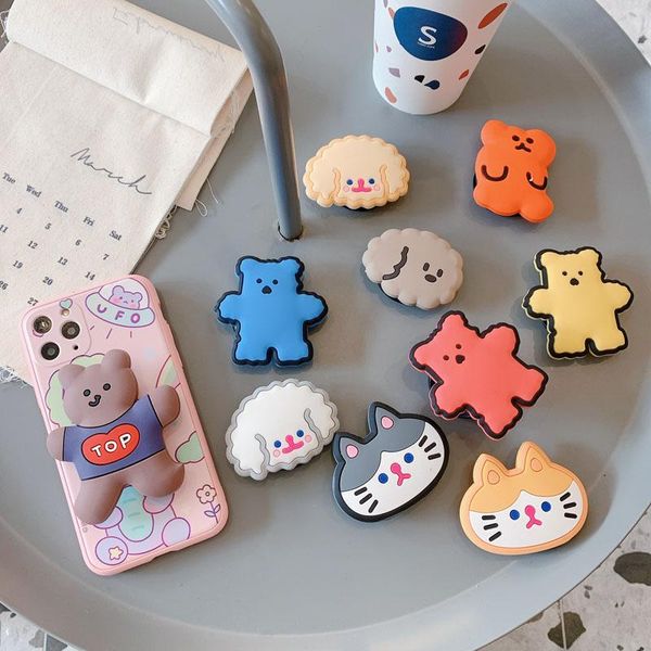 

cartoon cute mobile phone expanding foldable stand bracket for universal 3d animal folding stretch holder