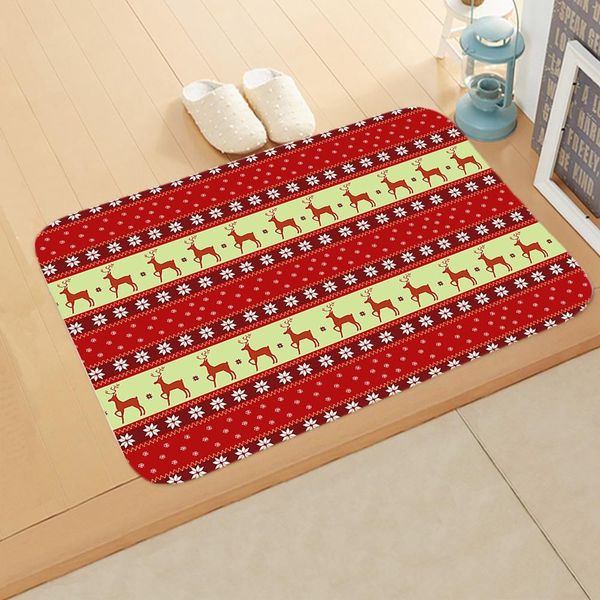 

red christmas mat santa claus elk floor mat xmas non slip doormat kitchen bathroom decor 2021 merry christmas decor for home wmtvif