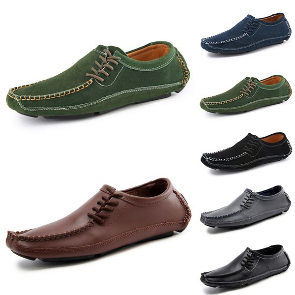 

non-brand men soft lazy peas shoes white black gray brown fashion outdoor pedal leather handmade casual sneakers, Black;white
