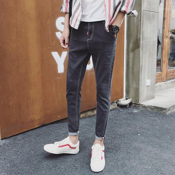 

man increase down jeans leisure bound feet male nine part pants teenagers self-cultivation tide concise trousers fashion jogging1, Blue