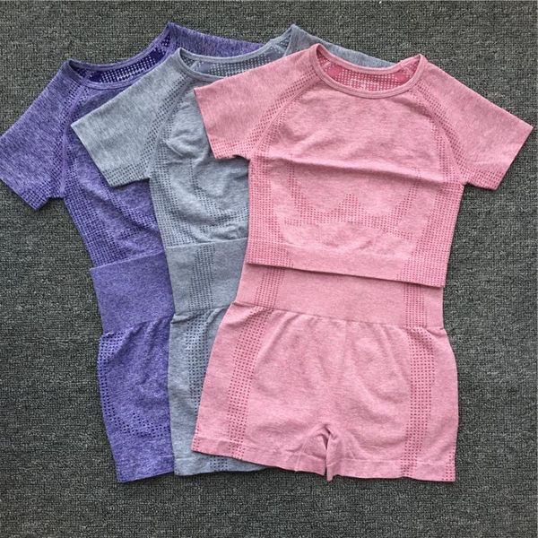 

yoga outfits women seamless set gym sports bra high waist shorts running sportswear workout clothes suits 2pcs/set, White;red