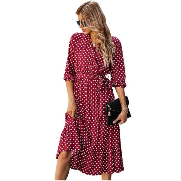 

ladies dress original classic explosion style polka dot print dress feel comfortable and popular design, Black;gray