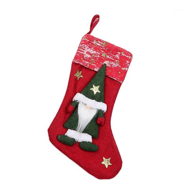 

christmas decorations cartoon faceless doll tree decoration stockings socks pendant cloth ornaments gift bag for kids1