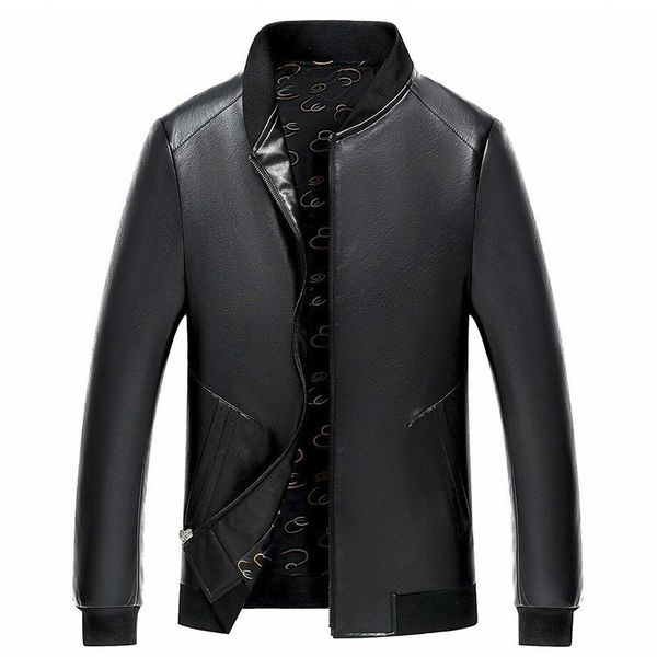 

new collar plus veet pu motorcycle winter jacket men's faux fur coats leather jackets, Black;brown