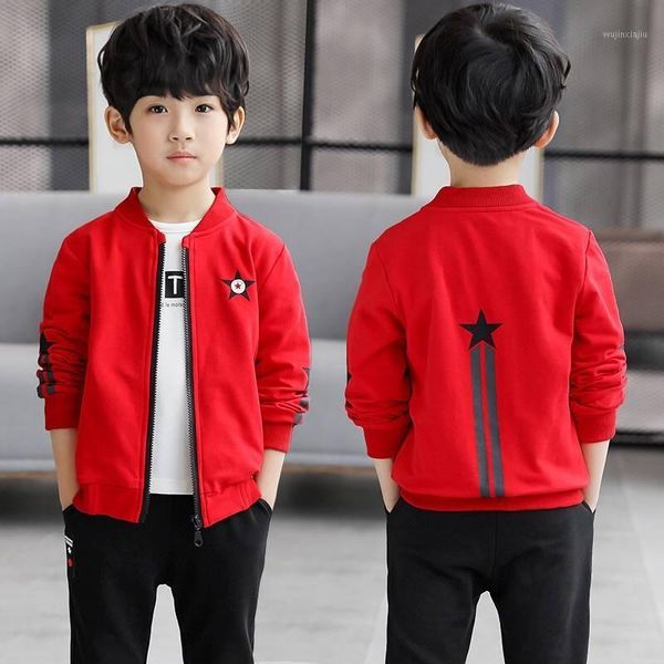 

jackets boys jacket spring and autumn season cardigan baseball uniform 2021 children's big shirt1, Blue;gray