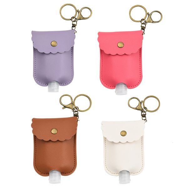 

spray hand sanitizer holder keychain mini bottle cover white color rectangle shape travelling portable pendant caseoutletn500