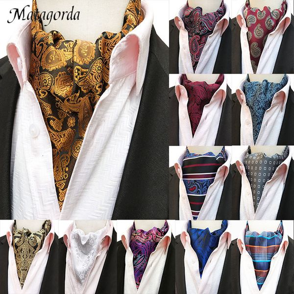 

classic men tie ascot tie cravat men necktie satin wedding party formal steinkrik dress blue flower paisley neckerchief, Black;gray