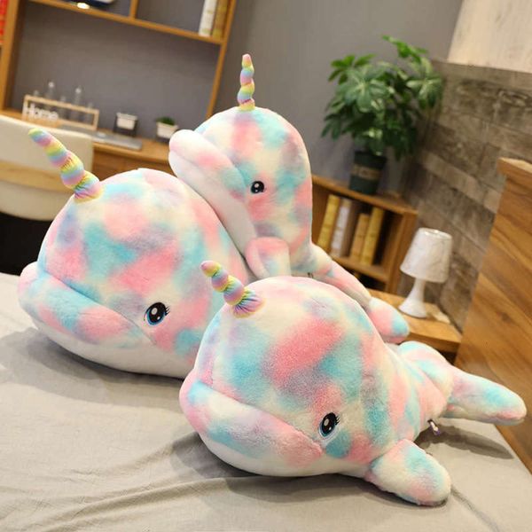 

large net red colorful marine unicorn creature whale doll children sping with pillow plush toys