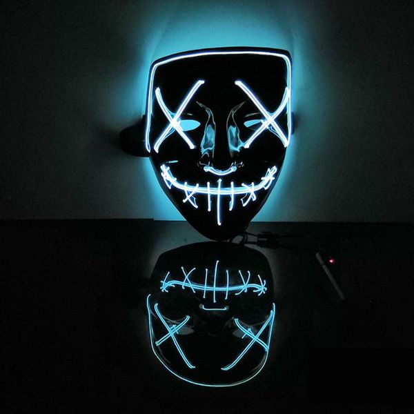 

festival party cosplay costume halloween gift led light up halloween mask glow in dark scary skull face mask masquerade mask