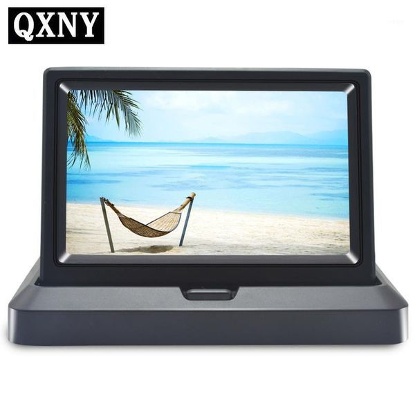 

qxny car folding monitor hd video car parking monitor tft lcd screen 4.3 or 5 inch display with retail box1