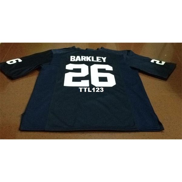 

3421 #26 white navy saquon barkley penn state nittany lion alumni college jersey or custom any name or number jersey, Black