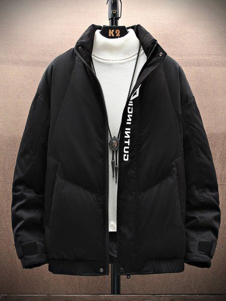 

men slogan graphic zipper jacket e1gy#, Black;brown