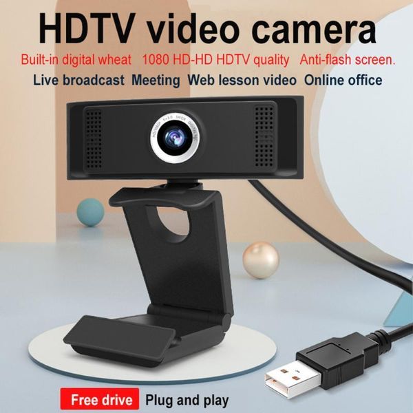 

auto focus hd 1080p webcam computer pc webcamera with microphone rotatable cameras for broadcast video calling conference work1