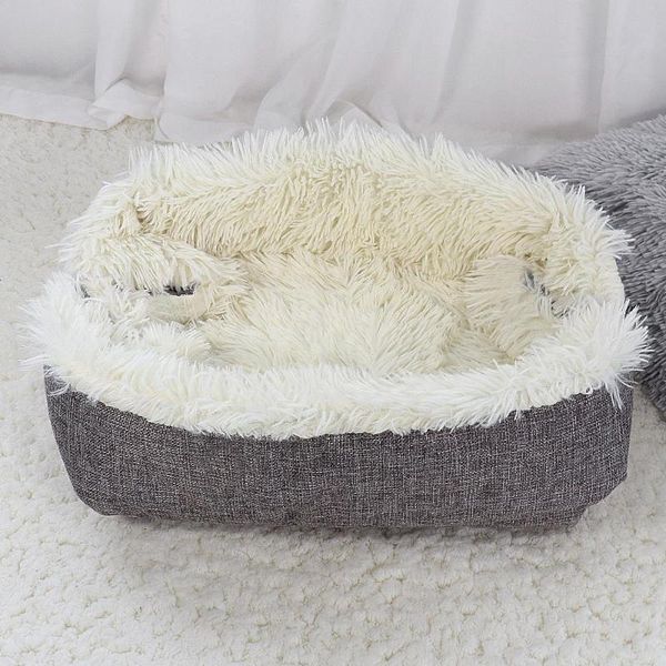 

warm bed house pet puppy cat sofa beds soft nest kennel winter dog cushion mat indoor cats products pets cama de gato