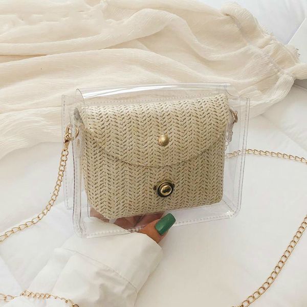 

2020 summer new fashion wild transparent bag chain strap flap handbags clutch bag ladies messenger bags travel totes