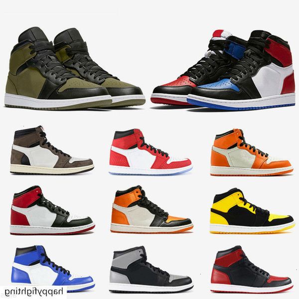 

jumpman quality mens 1 high og basketball shoes 1s chicago game royal olive canvas banned shadow black toe