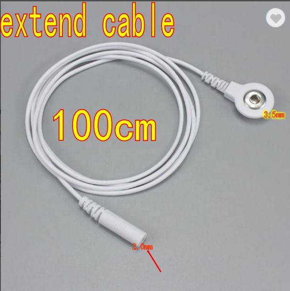 20 шт. 100см более длинные кабели удлинительные адаптер расширить шнур электрод свинцовой проволоки кабель Tieline Pin Snap преобразователь к кнопке для десятков EMS