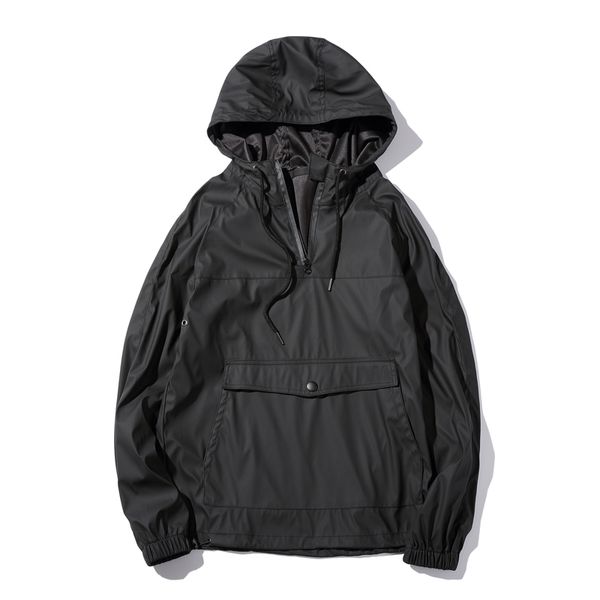 

new fashion leather front pu winter hoodies jacket fit men's high-quality slim tracksuits men pockets sweatshirt autumn pqqeo, Black