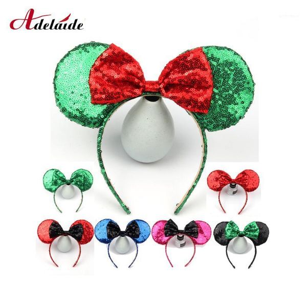 

christmas decorations girls headband sequin bow headwear hairband for mouse ears hairbands birthday party kids fashion hair accessories1