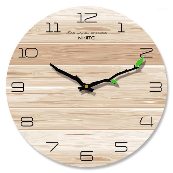 

wooden grain wall clock modern design mute wall clocks wooden creative modern minimalist home european clocks klock 2020 new1