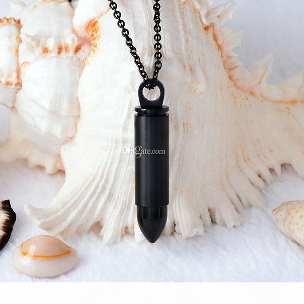 

handmade cremation jewelry pvd black cremation urn pendant necklace man pet human ashes memorial ash keepsake funeral casket jewelry, Silver