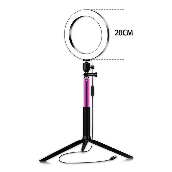 

20cm ring light led makeup ring lamp usb selfie lamp with tripod stand pgraphy lighting for live stream youtube video