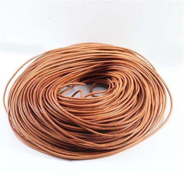 

100% genuine leather round thong cord leather cord string rope for diy necklace bracelet diy jewelry making dia 1/1.5/2 jllhug