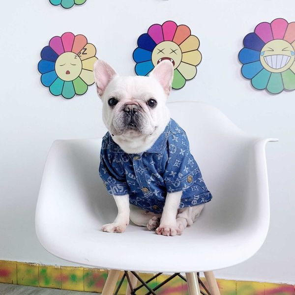 

pet dog clothing law fighting clothes autumn and winter fashion brand schnauzer teddy cokibe bear denim coat 1is5