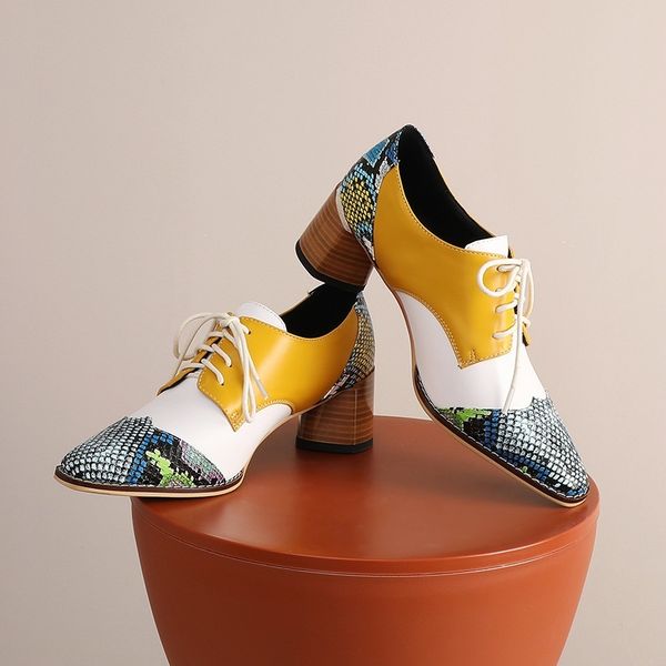 

2021 leather female new spring fashion black lace up to woman shoes size 34-42 7djm