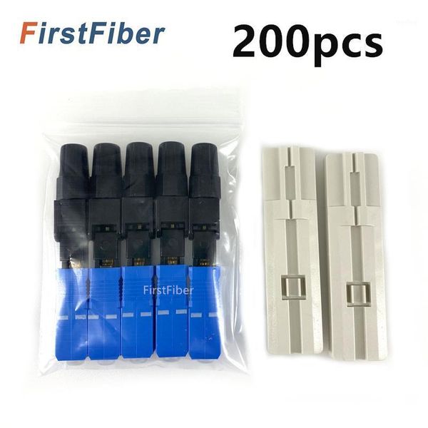 

fiber optic equipment sc upc fast connector 10/100/200pcs ftth optical connectos embedded tool cold upc1