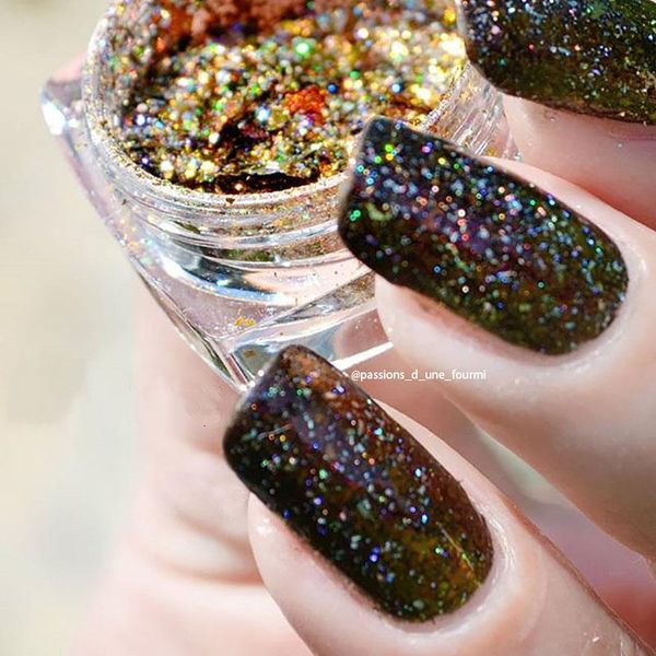 

nail glitter holographic 1pc bling starry art powder ultra-thin shining colourful glitters manicure used with uv gel polish, Silver;gold