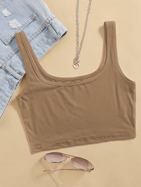 

solid tank crop z7wu#, White