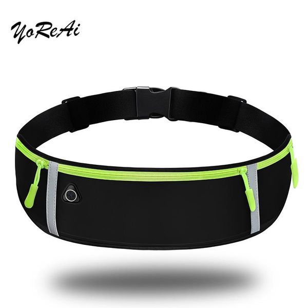 

waist bags waterproof pack men fanny women belt bum bag reflective strip male phone wallet pouch patchwork